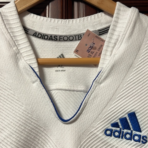 Brand New Adidas Football Team Activewear White & Blue Jersey Shirt! - Picture 3 of 10